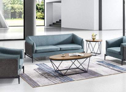 Luxuriöses 3+1+1 Sofa-Set im modernen Designerstil mit Textilbezug